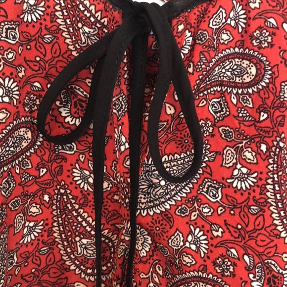 Forever 21 Orange Paisley Print Boho blouse - Picture 4 of 6